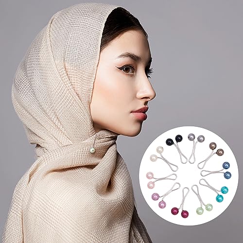 Joez Wonderful 24pc Cute Pearl Hijab Pins for Women, Shawl Scarf Clips & Pins for Muslim Hijab and Wedding Dress - color: 24pcs, 10 Colors