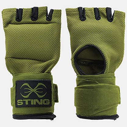 Elastic Quick Wraps by STING | Semi-Elastic Compression Fabric, Padded Knuckle Section, Expandable Finger Panels - color: Khaki, size: Small