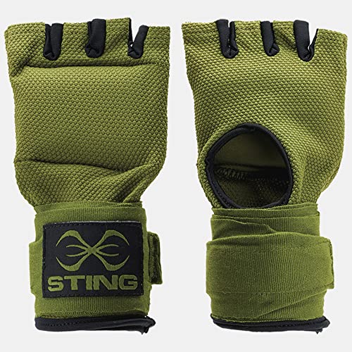 Elastic Quick Wraps by STING | Semi-Elastic Compression Fabric, Padded Knuckle Section, Expandable Finger Panels - color: Khaki, size: Medium