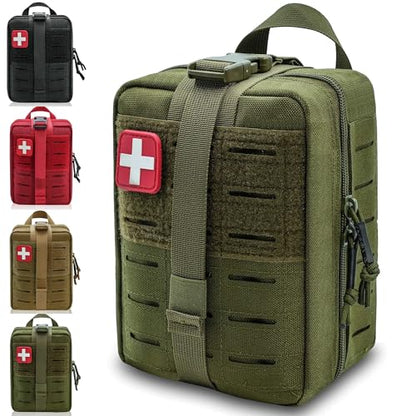 Molle Ifak Pouch, Rip Away Molle Tactical Medical Pouch, Empty First Aid Kit Bag for Duty Belt (1 Pack-Green) - color: 1 Pack-green