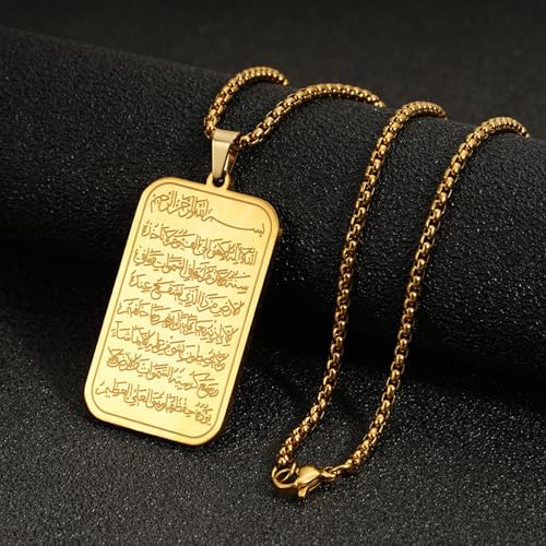 WETMT Allah Necklace for Men Women Gold Allah Muslim Pendant Necklace Silver Islam Arabic Eid Ramadan Necklace Trendy Elegant Jewelry Accessories - color: gold