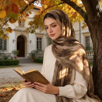 Hijab Scarf for Women Fashion Printed Modal Hijab Head Wrap Scarves Lightweight Long Scarf Shawls - color: Watercolor L