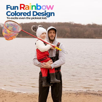 Kids Fishing Net - Extendable Telescopic Landing Net for Boy Girl Children Catching Small Fish Crab Shrimp Minnow Dragonfly Beach Pier Lake River Ocean - color: Style 2 (Blue)
