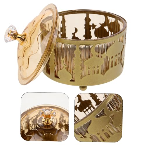 Ramadan Tray with Lid, Eid Mubarak Tray Ramadan Food Container Eid Cookie Serving Trays Decorative Trinket Box for Eid Party Supplies