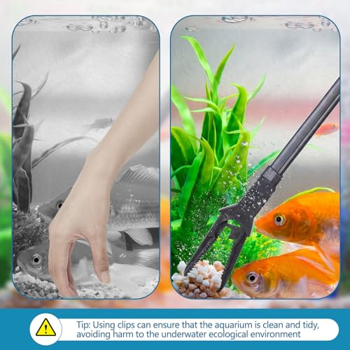 Gisafai 2 Pcs Plastic Aquarium Tongs Long Multi Purpose Trimming Feeding Aquarium Tools for Fresh Water Saltwater Fish Tanks Coral Plant (20 Inch) - size: 20 Inch