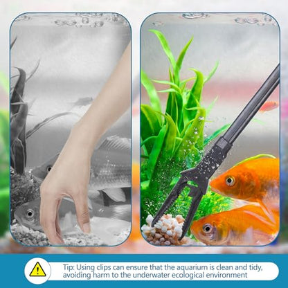 Gisafai 2 Pcs Plastic Aquarium Tongs Long Multi Purpose Trimming Feeding Aquarium Tools for Fresh Water Saltwater Fish Tanks Coral Plant (20 Inch) - size: 20 Inch