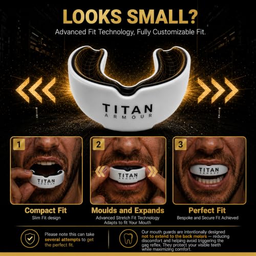 Mouth Guard Boxing, Dual-Layer Boil & Bite Mouthguard, Adult | Premium Dual-Layer | Case Included | Adult & Youth Custom-Fit Mouthpiece | Football, MMA, Hockey, Lacrosse, BJJ, Basketball - color: White, size: Adult Age 11+