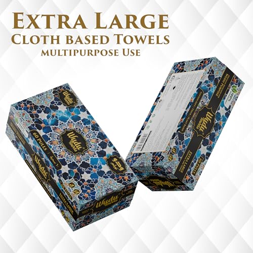 [Bulk 240-Count] 60 Count x 4 Packs – Biodegradable Dry Ablution Towels – Islamic Prayer Accessory for Home, Mosque, Travel – Pairs with Prayer Beads, Mats & Qibla Compass
