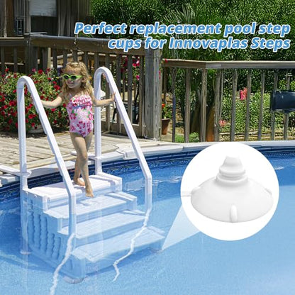 4 Pack Pool Step Suction Cups Fit for Innovaplas Above Ground Pool Steps | 4" Heavy-Duty Water Resistant Rubber Suction Cups - size: 4 Packs