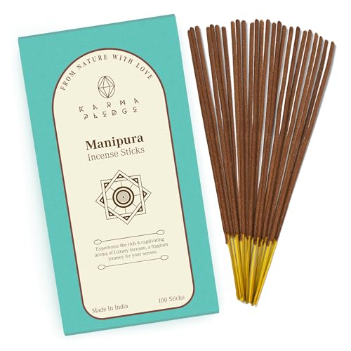 KarmaPledge Manipura Incense Sticks, Burn Time 45-60 Min, 100 Sticks - color: Manipura