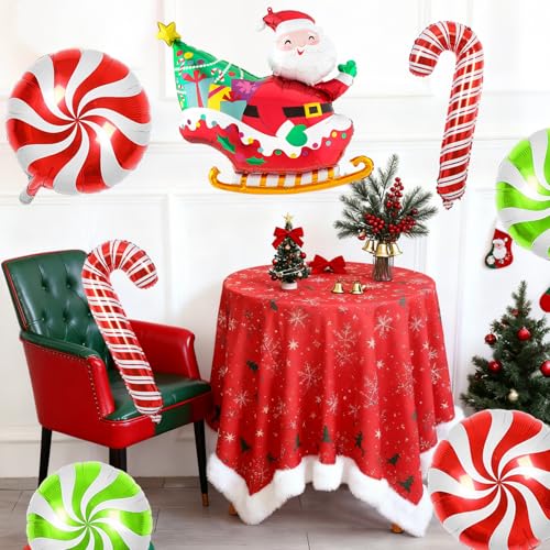 Christmas Balloons, 6 Pcs Santa Foil for Holiday Xmas Birthday Party - style: Santa Claus