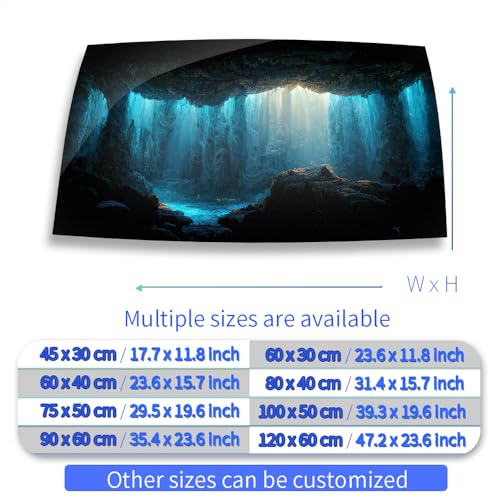 Aquarium Background Stickers - Cave Underwater Rock- Fish Tank Reptile Terrarium Decor Poster (45 x 30 cm / (17.7 x 11.8 inches)) - size: 45 x 30 cm / (17.7 x 11.8 inches)