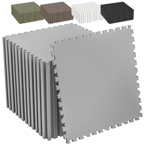 1/2" Thick 24 Pcs 96 Sq Ft EVA Foam Puzzle Exercise Mats, High-Density Interlocking Foam Floor Tiles for Home Gym, Gym Mat for Workout Equipment & Direct Exercise, Floor Padding for Kids - color: Grey, size: 96 Sq Ft (24 Tiles)