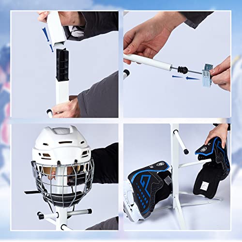 Hockey Gear Drying Rack Metal Sports Equipment Dry Rack Hockey Gear Dry Holder Adjustable Clips and Wrist Band for Drying and Storing Adult and Child Sport Equipment 55 x 22 Inch
