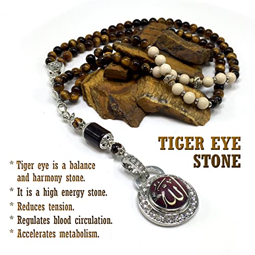 Special Prayer Beads Series -99 beads- Tesbih Tasbih Tasbeeh Misbaha Masbaha Subha Sebha Sibha (Unique Design Stylish Tiger Eye Model -6 mm-99 Small Beads-) - color: Unique Design Stylish Tiger Eye Model -6 mm-99 Small Beads-