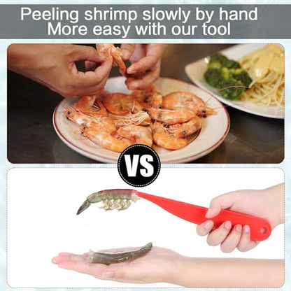 Gisafai 6 Pcs Shrimp Peeler Plastic Deveiner Cleaner Tool for Kitchen Shrimp Deveining Peel Tool, 10.2 Inch(Red) - color: Red