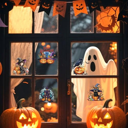 Peacoblue Halloween Elements Rub On Transfers for Craft, Transfer Sticker | 18 Sheets UV DTF Transfers, Waterproof Rub On Decals for Wood, Glass, Furniture, Tumblers & Home Decor Crafts - style: Halloween Elements