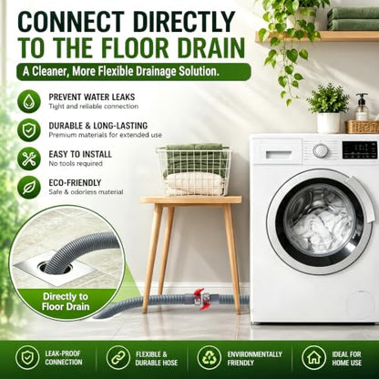 TTFLEX 6 FT Washing Machine Drain Hose, Washer Drain Hose Extension Kit | Trimmable End：0.8", 0.9", 1.2", 1.5" ID, with Hose Holder, for Washing Machine Outlet Box, Kink-Resistant, All-In-One Kit - color: End 1: 0.8",0.9",1.2",1.5"ID;End 2: 0.8"ID, size: