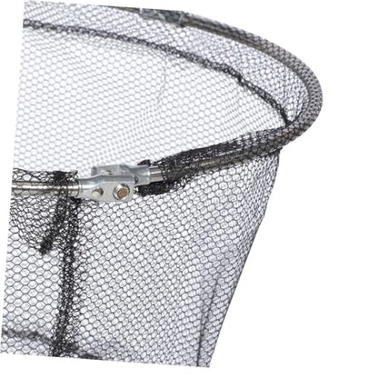 FOMIYES 4pcs Foldable Fishing Net Replacement Heads, Stainless Steel Frame with Black Soft Flexible Mesh, 40cm Round Deep Landing Nets for Freshwater and Saltwater Fishing