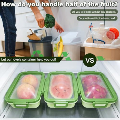 Abnaok 2PCS Reusable Large Fruit And Veggie Savers, Silicone Fruit Storage Box, Fruit Storage Pods For Food Saver, Ideal For Roast Chicken, Garlic, Onions, Lemons, Watermelon and Potatoes