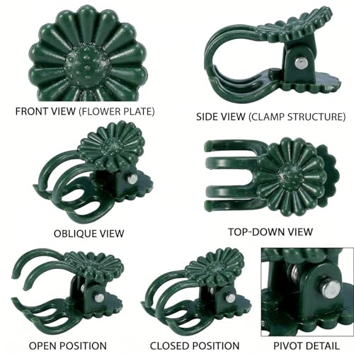 Plant Clips 50 Pcs, Orchid Support Clips, Flower Vine Garden Clips for Climbing Plants
