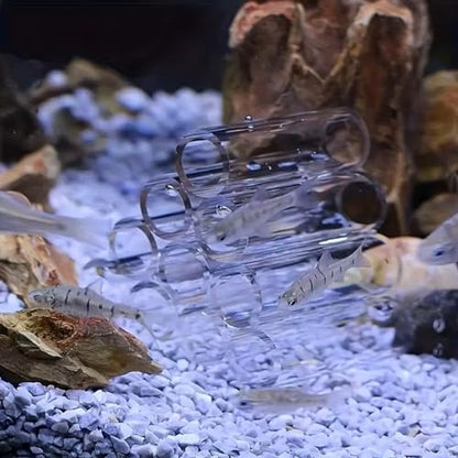 Aquatic Aquarium Breeding Cave Crystal Acrylic Shrimp Fish Shelter Spawning Tube Shrimp Habitat Ornament Hiding Cave Decorations Hideaway Pipe