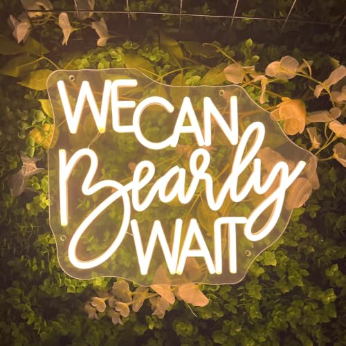 We Can Bearly Wait Neon Sign for Backdrop Baby Shower LED Neon Light - color: We Can Bearly Wait