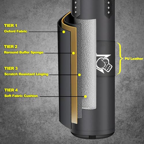 Punching Bag for Adults,Heavy Boxing Bag Set 4ft/120cm,Boxing Training Equipment Set for MMA Kickboxing Boxing Karate Home Gym Training(Unfilled)