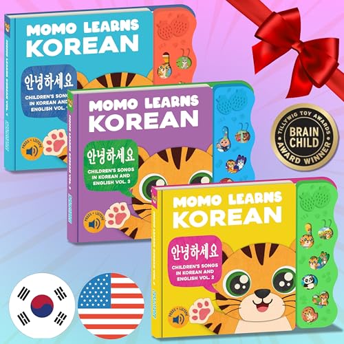 Vol. 2 — Interactive Sound Board Book for Toddlers 1-3, Bilingual English & Hangul Songs & First Words, Talking Musical Learning Toy and Gift for Babies & Kids