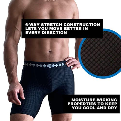 Diamond MMA Compression Performance Short with Built-in Jock Strap and Athletic Cup System - size: X-Large