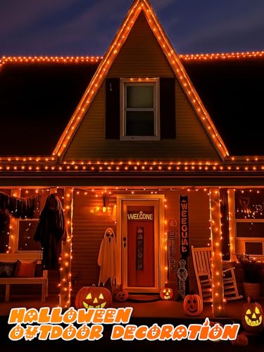 33FT 100 LED Battery Operated Halloween String Lights 8 Modes Twinkle Light - color: Orange, size: 1PK(100LED)