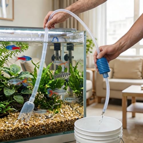 1 Easy-to-use Aquarium Siphon for Quick Water Changes and Gravel Cleaning