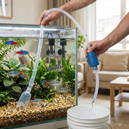 1 Easy-to-use Aquarium Siphon for Quick Water Changes and Gravel Cleaning