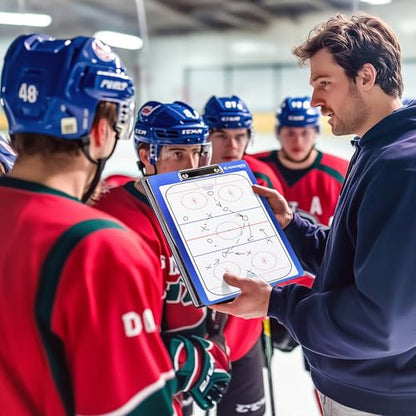 Cannon Sports Dry Erase Coaches Board with Marker - Double-Sided Dry Erase Coaching Board for Baseball, Basketball, Football, Soccer, and Hockey - Perfect for Practices and Games (Hockey) - style: Hockey