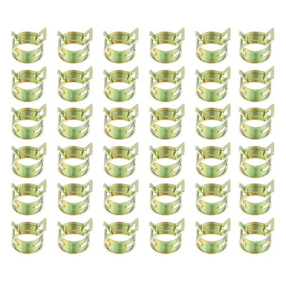 PATIKIL Spring Band Hose Pipe Clamps for 18-21.5 mm OD Hose, 50 Pack Silicone Vacuum Constant Tension Band Clips for Fuel Line Silicone Air Hose Tube Water Pipe, Gold - size: 18-21.5 mm