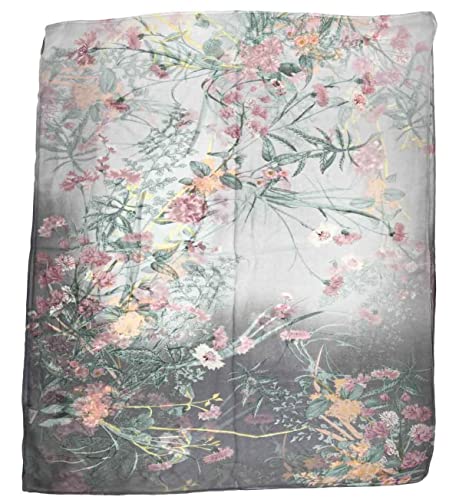 Xyueanlo Scarfs for Women Lightweight Scarves Fashion Print Floral Pattern Scarf Shawls - color: F-gray