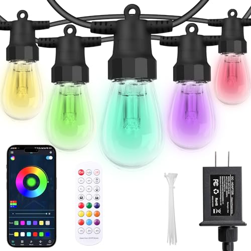 CAWWS Outdoor String Lights 50FT, Color Changing Patio Lights, Waterproof - size: 50ft