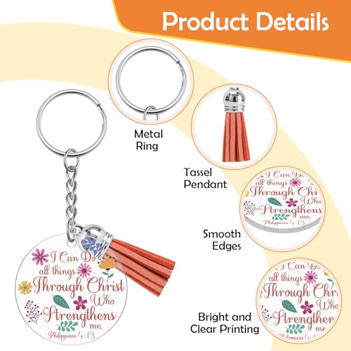 Xiahuyu Christian Gifts for Women Unique 8 Pcs Bible Verse Keychains Inspirational Religious Gifts for Women for Birthday Graduation Mothers Day Thanksgiving Easter Christmas Spiritual Gift for Her