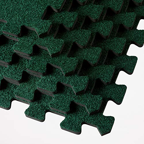 We Sell Mats 3/8 Inch Thick Interlocking Foam Carpet Tiles Durable Carpet Squares Anti Fatigue Support for Home Office or Classroom Use - color: Hunter Green, style: 24 Square Feet (6 Tiles)