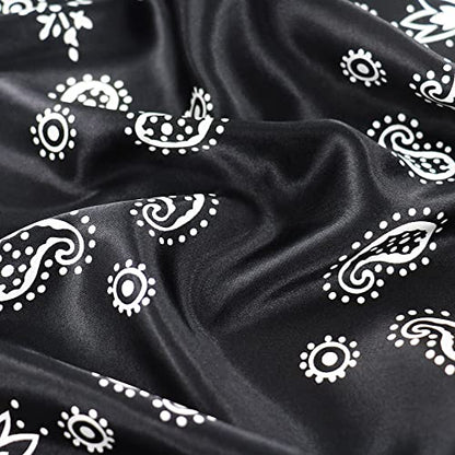 vimate 35" Square Silk Like Head Scarf - Women's Fashion Satin Scarf Bandana for Hair Wrapping at Night. - color: F#. Style--66