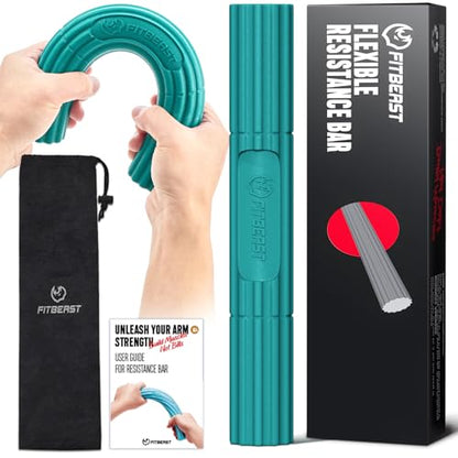 FitBeast Flex Therapy Bar, Tennis Elbow Therapy Bar - Ideal for Relieve Tendonitis Pain & Improve Grip Strength, Fitness Resistance Bar for Golfers Elbow & Tendinitis, Twist Bar for Physical Therapy - color: 1 Piece - Green - Light