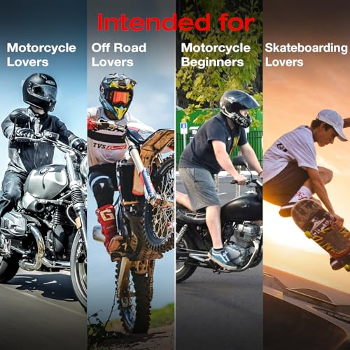 Scoyco Motorcycle Knee Pads for Men - CE Level 1 Motocross Knee Shin Guards Protective Gear with 45°-180° Knee Flexibility Design and Adjustable Elastic Bands