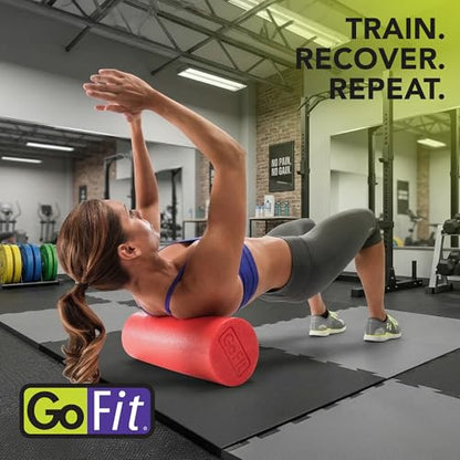 GoFit GoFit Foam Roller with Training Manual - color: Red, size: 18 Inch