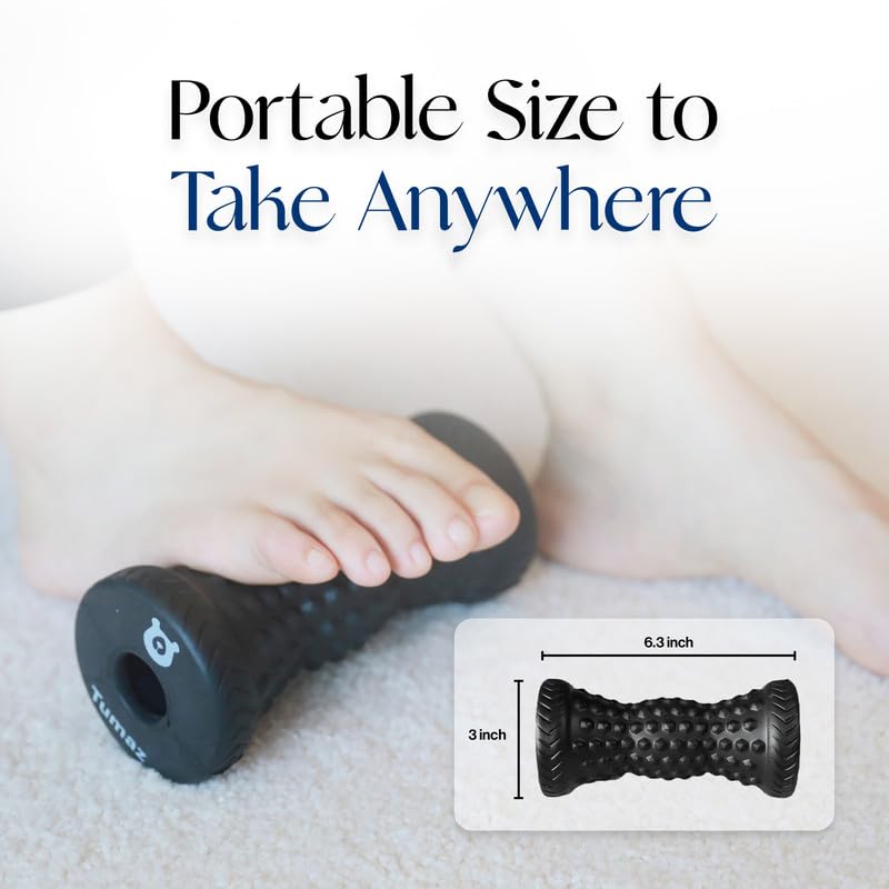 Tumaz Foot Roller for Deep Tissue Massage & Reflexology | Ergonomic Roller | Deep Tissue Massage | Reflexology | Portable Design | Ideal for Foot Recovery - color: Diamond(black)