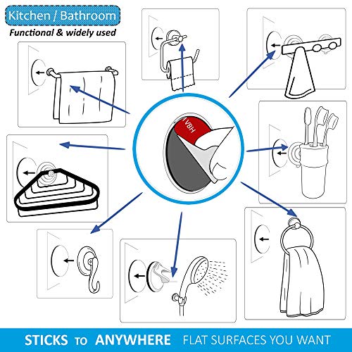 80mm Adhesive disc for Suction Cups with adhesive - for Suction Shower Holder, Suction Mirror, Suction Hook, Car Dashboard, Bathroom & Kitchen, 3.15" Wide Diameter 2 Pcs (White)