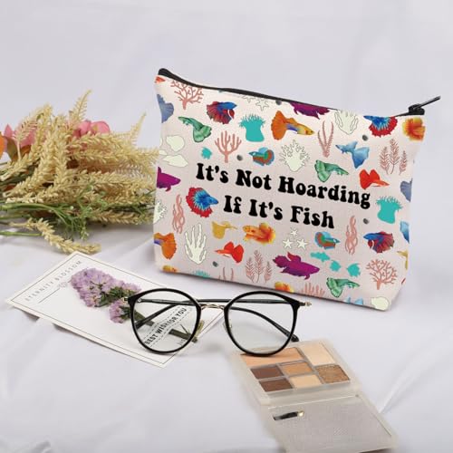 Colorful Betta Fish Gift It's Not Hoarding If It's Fish Cosmetic Bag Aquarium Lovers Gift (If It's Fish Bag)