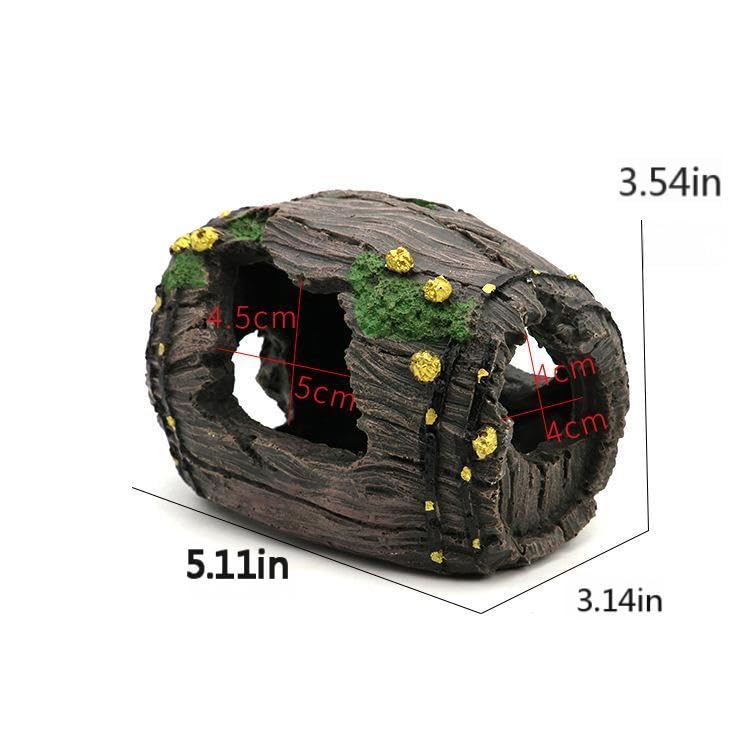 Aquarium Barrel Decoration, Fish Tank Landscape, Fish and Shrimp Hiding cave, Aquarium Accessories, 5.11 x 3.54 x 3.14 inches