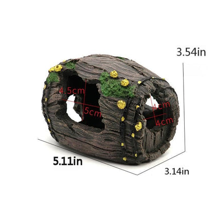 Aquarium Barrel Decoration, Fish Tank Landscape, Fish and Shrimp Hiding cave, Aquarium Accessories, 5.11 x 3.54 x 3.14 inches