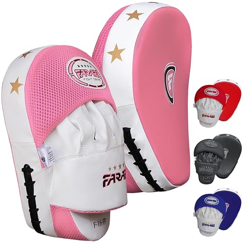 Boxing Pads Durable Curved Boxing Mitts — Lightweight Punching Mitts MMA, Muay Thai Training, Kickboxing Martial Arts & Sparring Pads - color: Pink