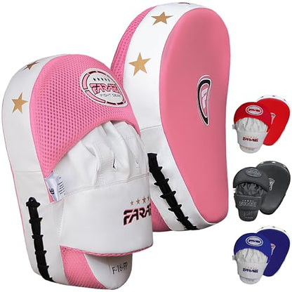 Boxing Pads Durable Curved Boxing Mitts — Lightweight Punching Mitts MMA, Muay Thai Training, Kickboxing Martial Arts & Sparring Pads - color: Pink